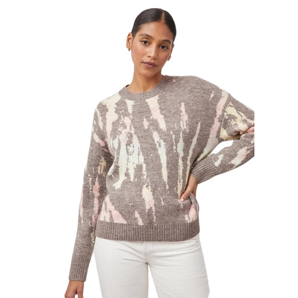 Rails Virgo Womens Crewneck Cozy Sweater Small Gray Tie Dye Long Sleeve - Picture 3 of 10